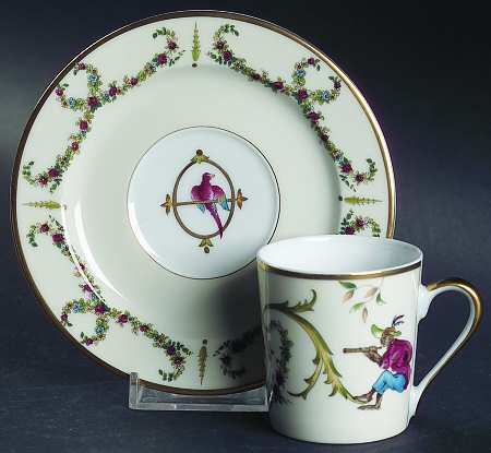 Songes du XVIII Flat Demitasse Cup & Saucer Set