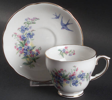 Forget Me Not Footed Cup & Saucer Set