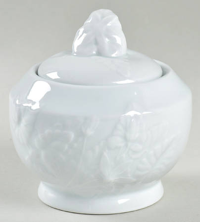 Promenade White Sugar Bowl & Lid
