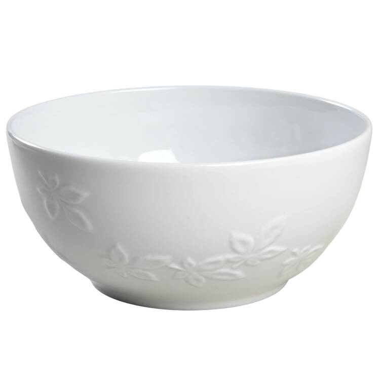 Promenade White 8" Salad Serving Bowl