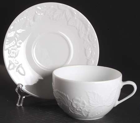Promenade White Breakfast Cup & Saucer Set