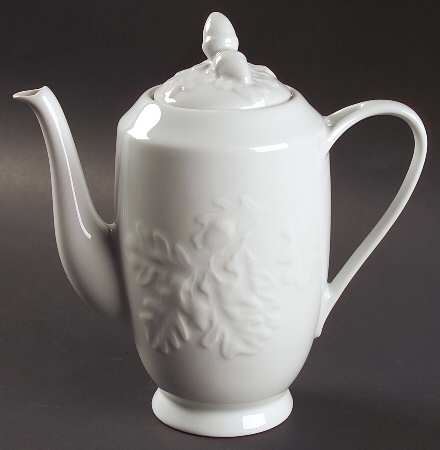 Promenade White Coffee Pot & Lid