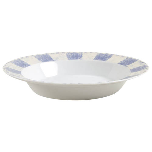 Checkar Blue Rim Soup Bowl