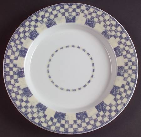 Checkar Blue Salad Plate