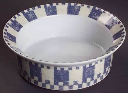 Checkar Blue Fruit/Cereal Bowl