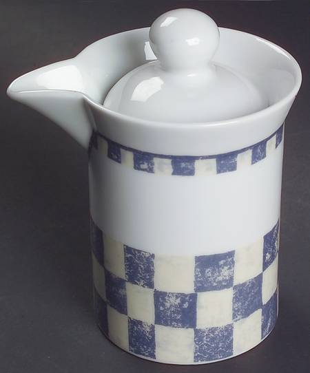 Checkar Blue Creamer & Lid
