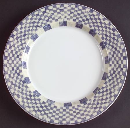 Checkar Blue Bread & Butter Plate by Dansk