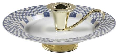 Checkar Blue 3"- 3 1/4" Candleholder (BB) HC