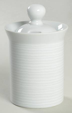 Centra White Sugar Bowl & Lid