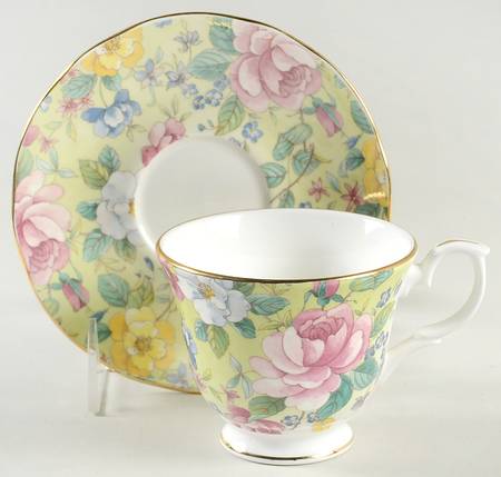 Chelsea Garden Meadow Green Footed Cup & Saucer Set