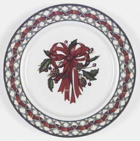 Nordic Holiday-Lattice, Ribbon&Berries Bread & Butter Plate by Dansk