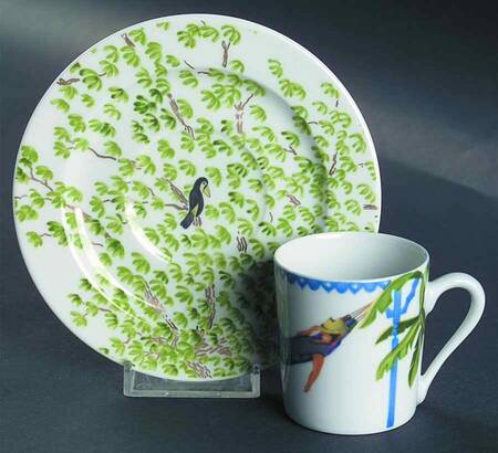 Caraibes Tropical Island Flat Demitasse Cup & Saucer Set