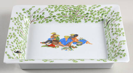 Caraibes Tropical Island 9" Square Tray