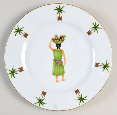 Caraibes Tropical Island Salad/Dessert Plate by Philippe Deshoulieres