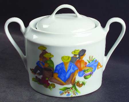Caraibes Tropical Island Sugar Bowl & Lid
