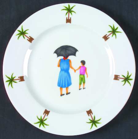 Caraibes Tropical Island Salad/Dessert Plate
