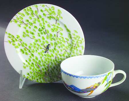 Caraibes Tropical Island Flat Cup & Saucer Set