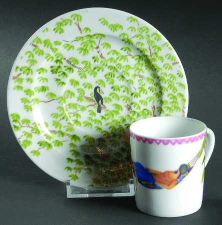 Caraibes Tropical Island Flat Demitasse Cup & Saucer Set