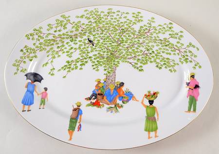 Caraibes Tropical Island 16" Oval Serving Platter