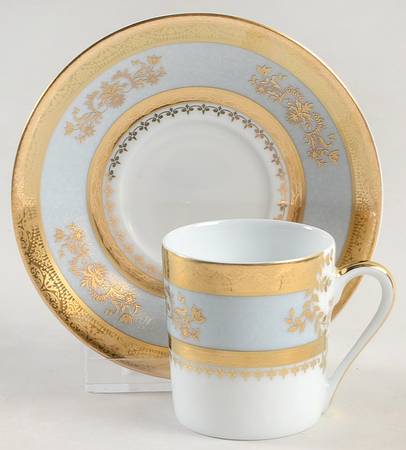 Orsay Powder Blue Flat Demitasse Cup & Saucer Set