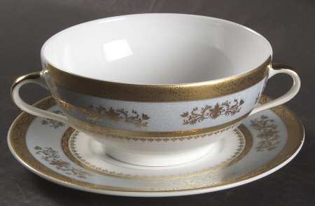 Orsay Powder Blue Flat Cream Soup & Saucer Set