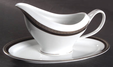Athos Black Gravy Boat & Underplate/Relish