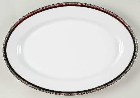 Athos Black 16" Oval Serving Platter
