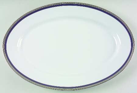 Athos Blue 16" Oval Serving Platter