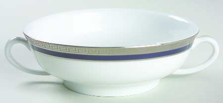 Athos Blue Flat Cream Soup Bowl