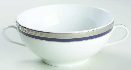 Athos Blue Flat Cream Soup Bowl