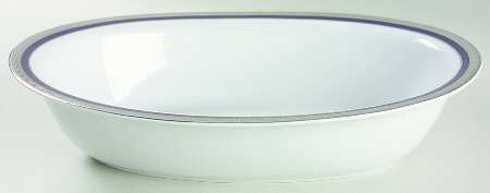 Athos Blue 10" Oval Vegetable Bowl
