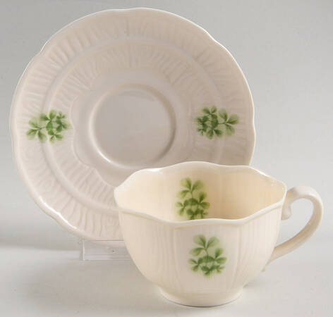Shamrock (Embossed) Flat Cup & Saucer Set