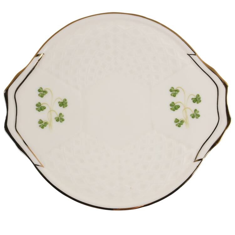 Shamrock (Embossed) Handled Cake Plate
