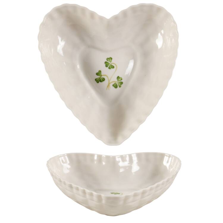 Shamrock (Embossed) Heart Shaped Bowl