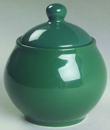 Villa Green Sugar Bowl & Lid