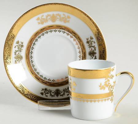 Orsay White Flat Demitasse Cup & Saucer Set