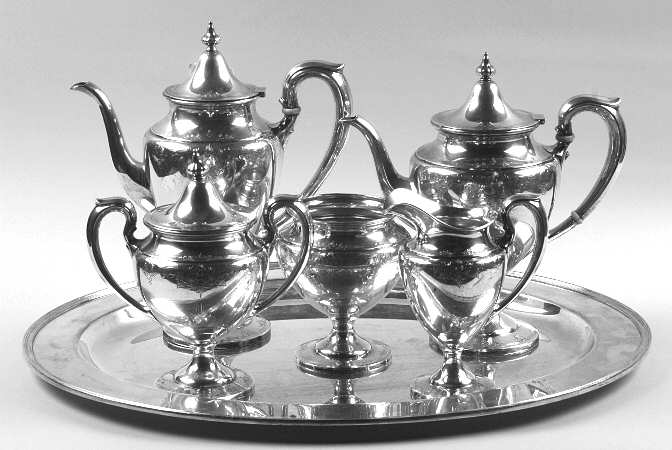 Sterling Hollowware 6 Piece Tea Set (SCP, STP, SCR, SSU, SWB, PWT)