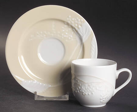 Promenade Tan (Ivoire) Flat Demitasse Cup & Saucer Set