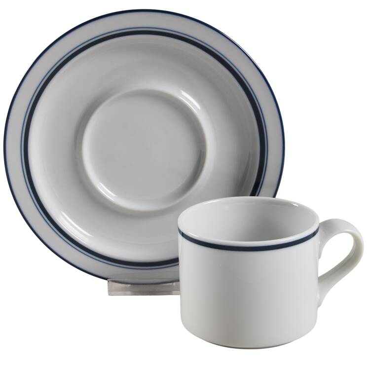 Christianshavn Blue Flat Cup & Saucer Set