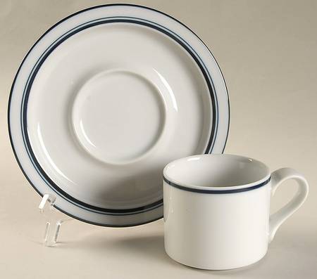 Christianshavn Blue Flat Demitasse Cup & Saucer Set
