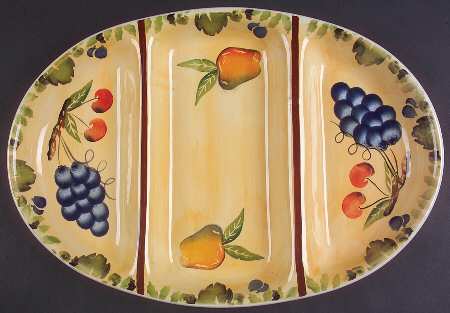 Fall Harvest 3-Part Oval Divided Server