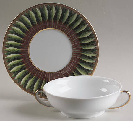 Toscane Et Jardins de Florence Flat Cream Soup Bowl & Saucer Set