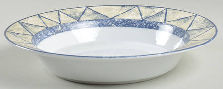 Travatine Blue Rim Soup Bowl
