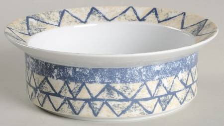 Travatine Blue Rim Cereal Bowl