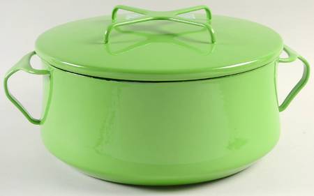 Kobenstyle Green 4 Quart Metal Covered Casserole