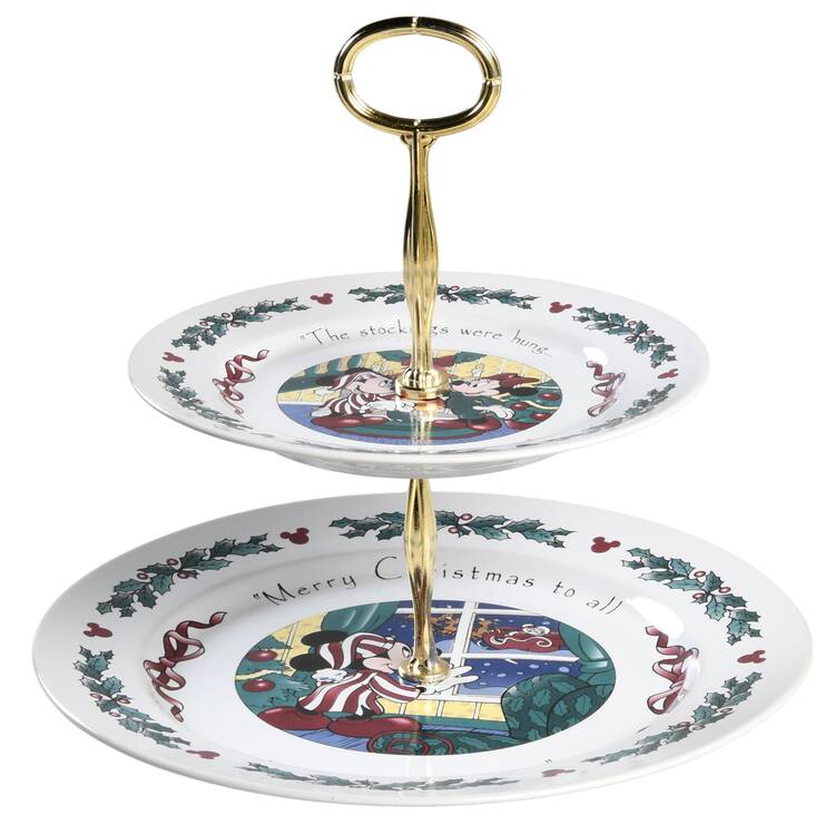 Twas The Night Before Christmas 6 5/8"-10"  2 Tiered Serving Tray (Dp, Sp) HC