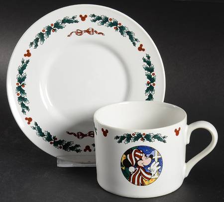 Twas The Night Before Christmas Flat Cup & Saucer Set