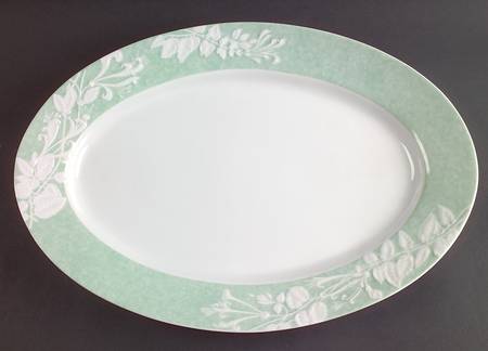 Promenade Green 16" Oval Serving Platter
