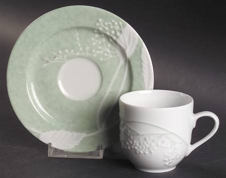 Promenade Green Flat Demitasse Cup & Saucer Set