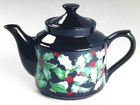 Holly Teapot & Lid